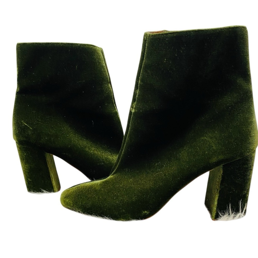 Jaggar Green Velvet Women's Ankle Boots Sz-7